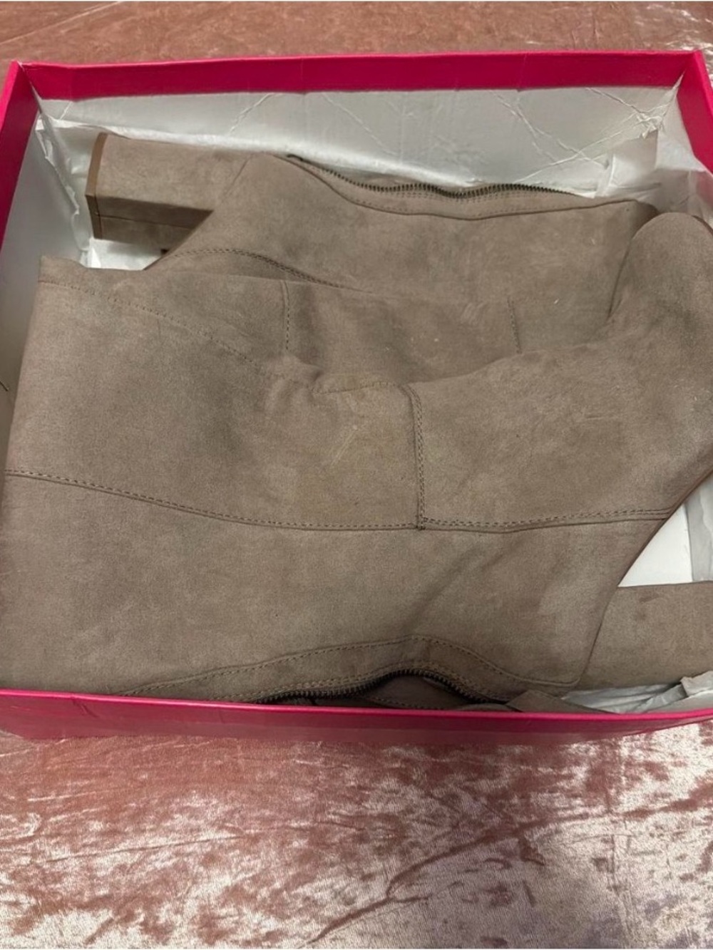 Women’s Taupe Suede Over The Knee Boots - Unbranded Wide Calf